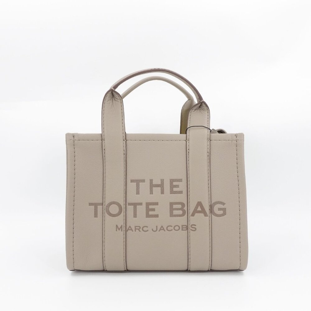 Marc Jacobs Women's The Leather Small Tote Handbag Cement Gray OS - Picture 14 of 16